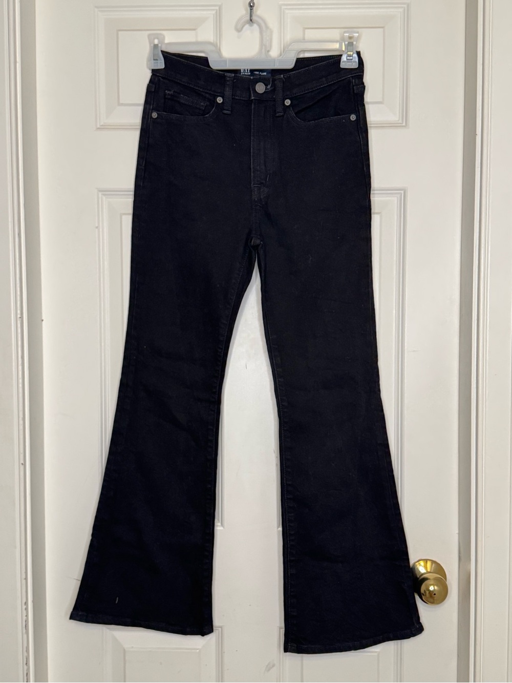 Gap 70s Flare Jeans Black High Waist Size 2 Short